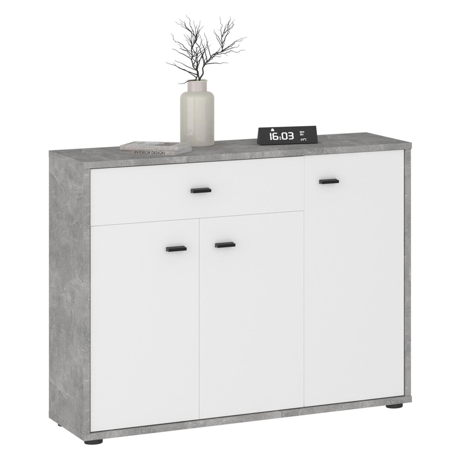 KOMMODE VIKA - Weiß/Grau, Holzwerkstoff (89/70/30cm) - IDIMEX