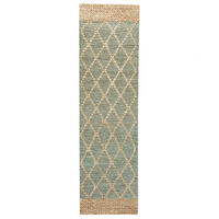 KOBEREC Zelený 80/300 cm Juta Tellikaya - béžová, textil (80/300cm) - Beliani