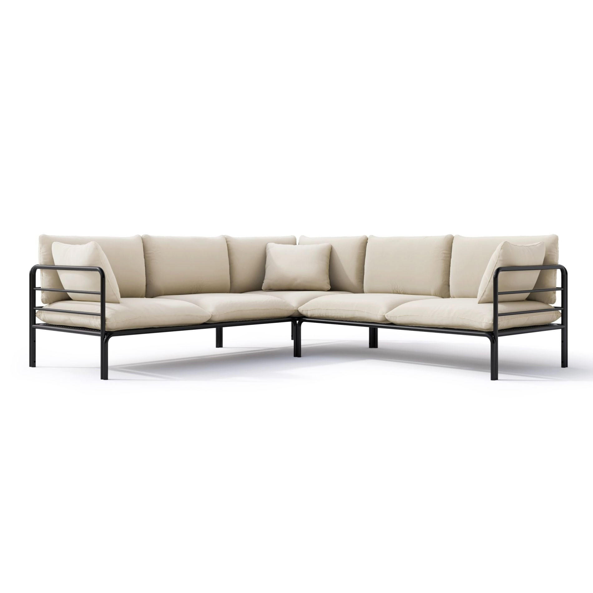 GARTENECKSOFA Worcully Beige / Schwarz - Beige, Textil (229/80/229cm) - Selsey