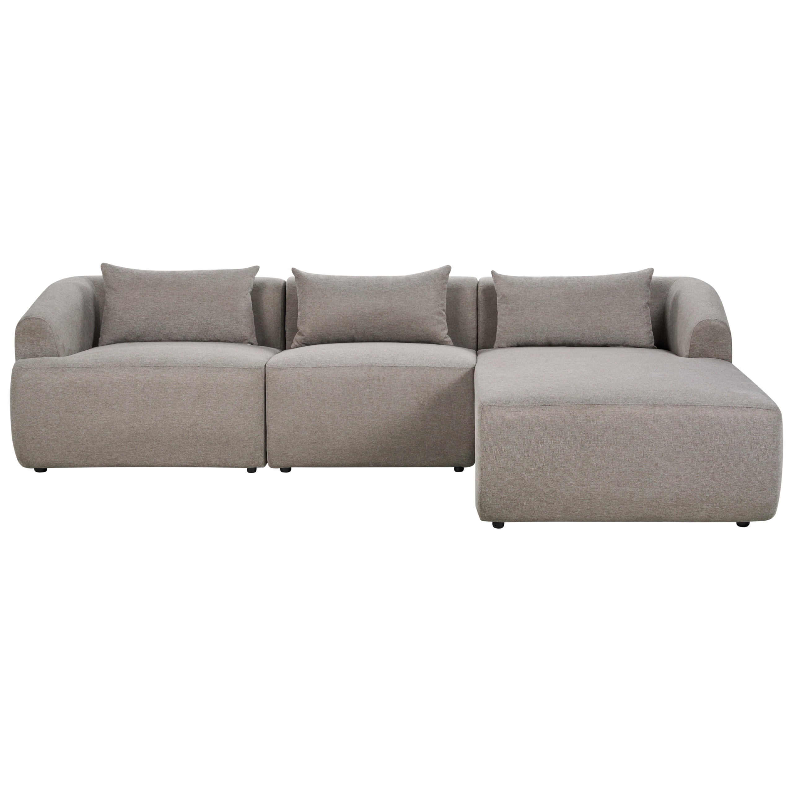 3-SITZER-ECKSOFA Stoff taupe rechtsseitig Svansele - Taupe, Textil (278/174cm) - Beliani
