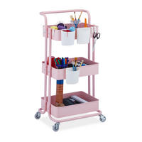 ROLLWAGEN - Rosa, Kunststoff/Textil (38/86/39cm) - Relaxdays
