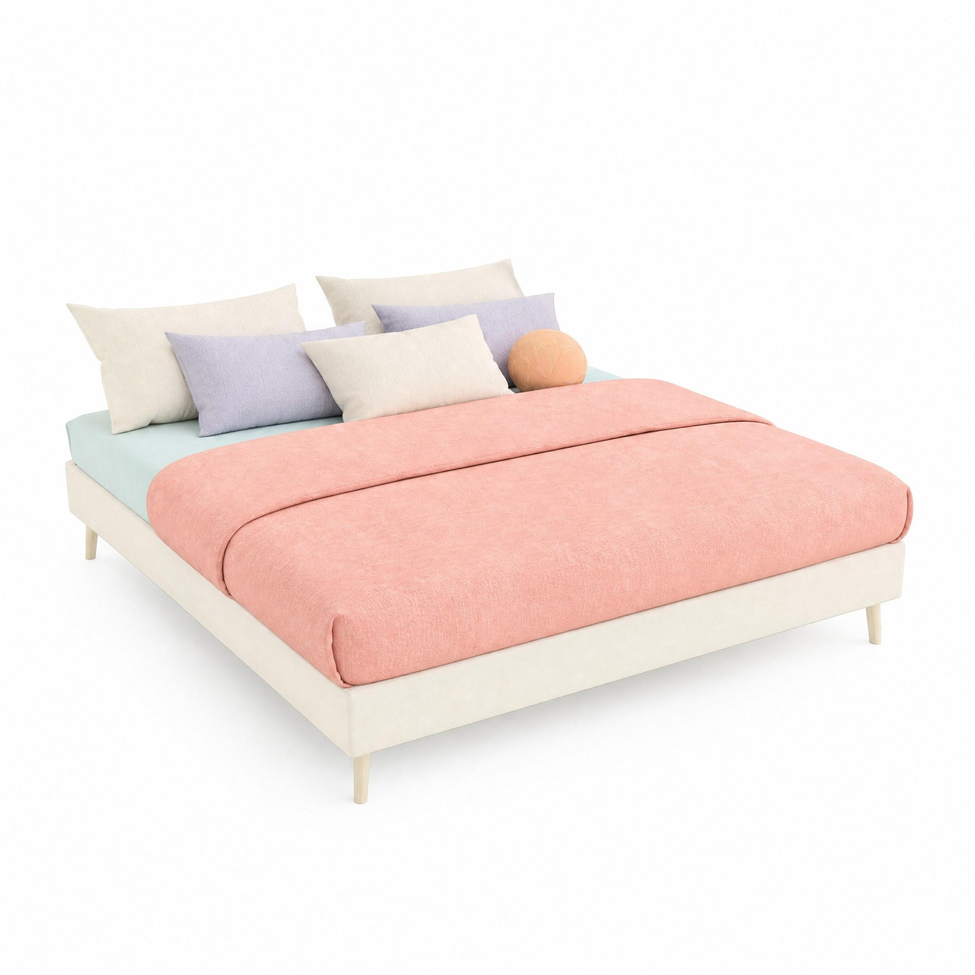 POLSTERBETT 140/200 mit Hollandveloursstoff in Beige - Beige, Holzwerkstoff/Textil (140/200cm) - EVRYAE