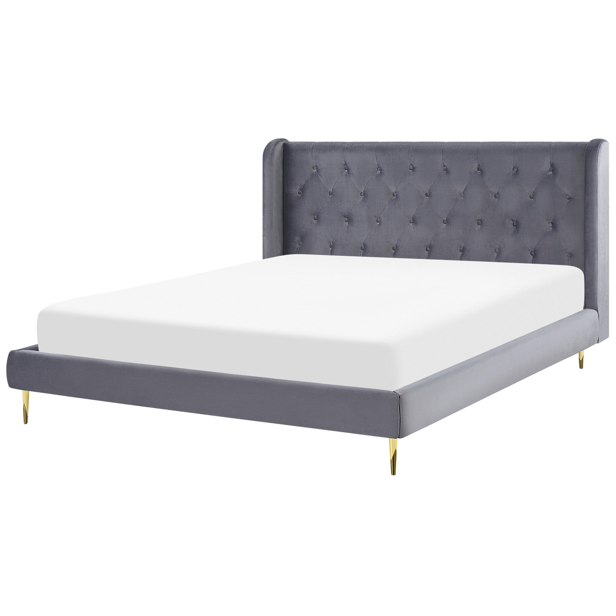 POLSTERBETT 180/200cm Grau Forbach - Grau, Textil (180/200cm) - Beliani
