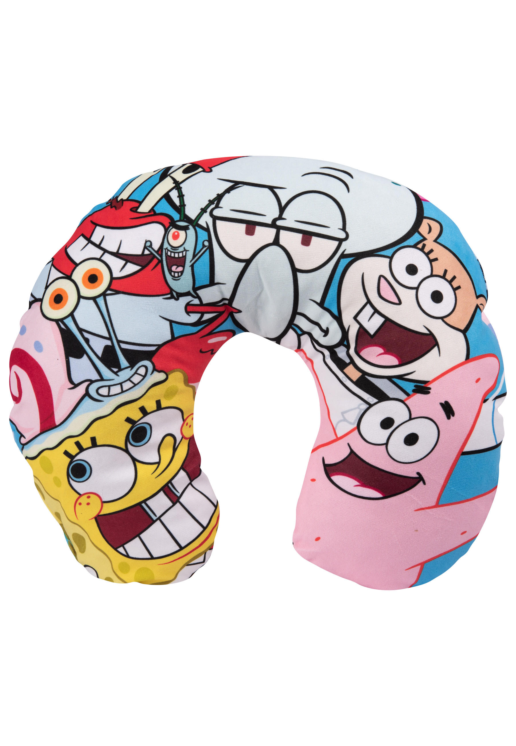 NACKENKISSEN Spongebob Schwammkopf Mehrfarbig 35 x 30 cm - Multicolor, Textil (35/30cm)