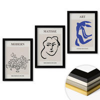 WANDBILDER 3er-Set - 20x30 cm Schwarzer Rahmen - Abstrakte minimalistische Poster - Schwarz, Kunststoff (20/30cm) - ArtPrintCave