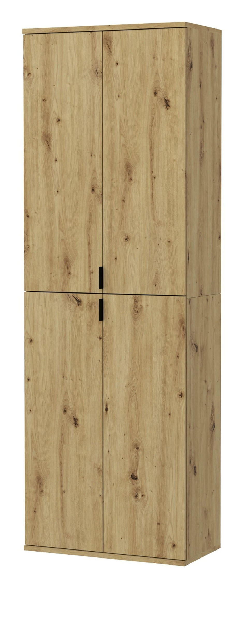 GARDEROBENSCHRANK Eiche 61 cm, Flurschrank mit flexibler Inneneinteilung - Schwarz/Eiche Artisan, Holzwerkstoff/Kunststoff (61/193/34cm) - Inn.Furn