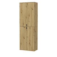 GARDEROBENSCHRANK Eiche 61 cm, Flurschrank mit flexibler Inneneinteilung - Schwarz/Eiche Artisan, Holzwerkstoff/Kunststoff (61/193/34cm) - Inn.Furn