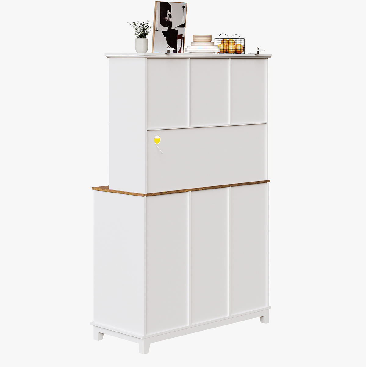 SIDEBOARD 140/40/70 cm mit LED-Beleuchtung, Hochglanzfront und Türen aus gehärtetem Glas, Weiß - Weiß, Holzwerkstoff (140/70/40cm) - Redom
