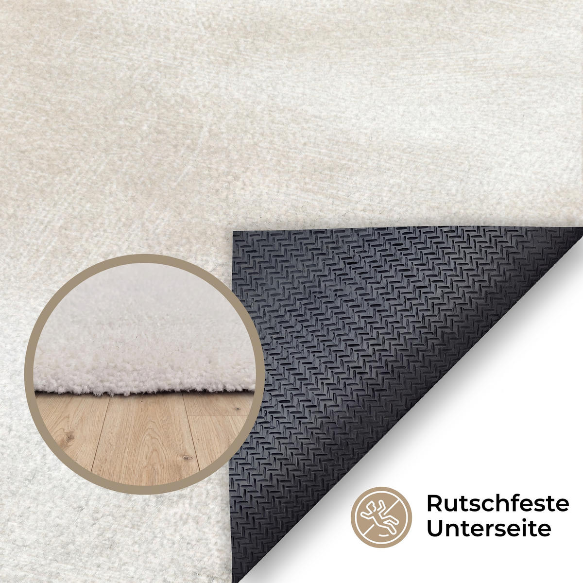 KOBERCE - Jemné - Textúra - Béžová - 80x120 cm - krémová, textil/plast (80/0.4cm) - OnlyWow