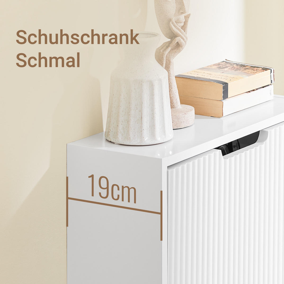 SCHUHSCHRANK Weiß - Weiß, Holzwerkstoff (50/100/19cm) - SoBuy
