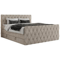 BOXSPRINGBETT MIREN KING DUO 120/200 Beige Struktur - H3 - Beige, Holz/Textil (120/200cm) - MKS