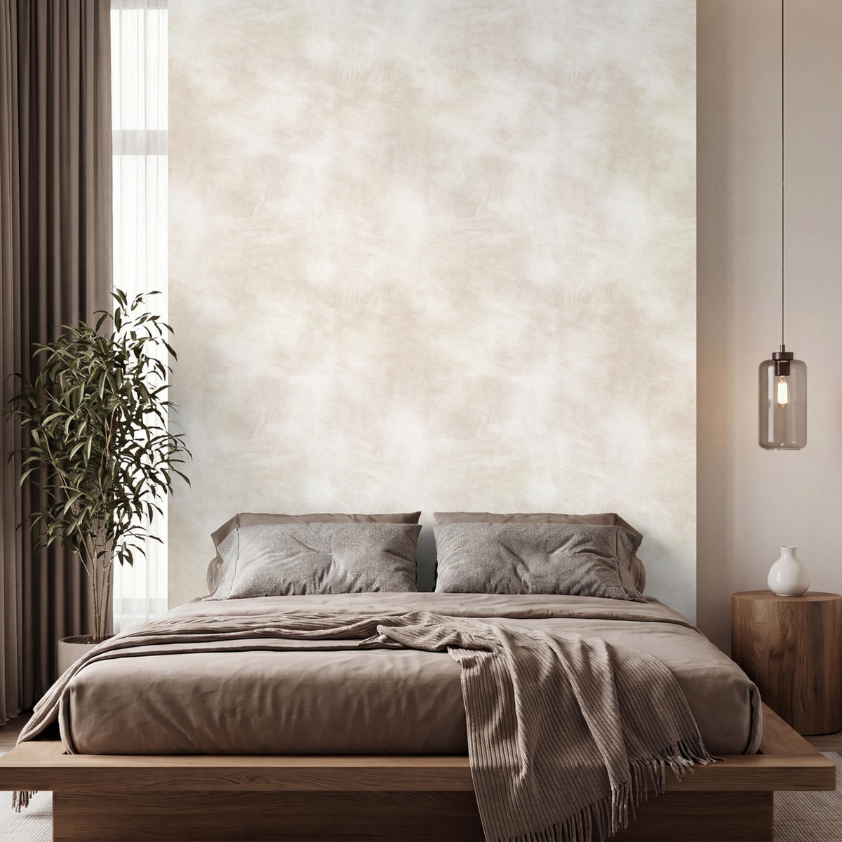 TAPETE - Dezent - Textur - Beige - 200x280 cm - Creme, Papier (200/280cm) - OnlyWow