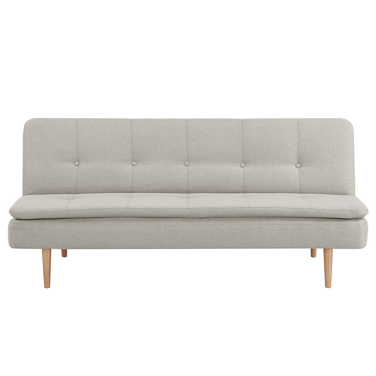 SCHLAFSOFA - Eichefarben/Hellgrau, Holz/Birkenholz (180/84/89cm) - home24