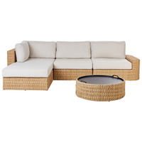 LOUNGE-SET 4-Sitzer Beige Oliveri - Beige/Naturfarben, Kunststoff - Beliani