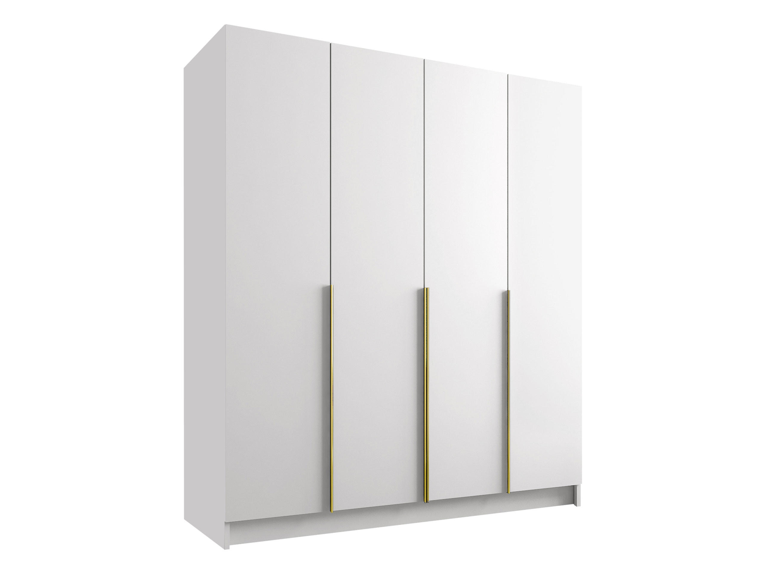 Mirjan24 Kleiderschrank Weiß, Gold 200x215x58 cm