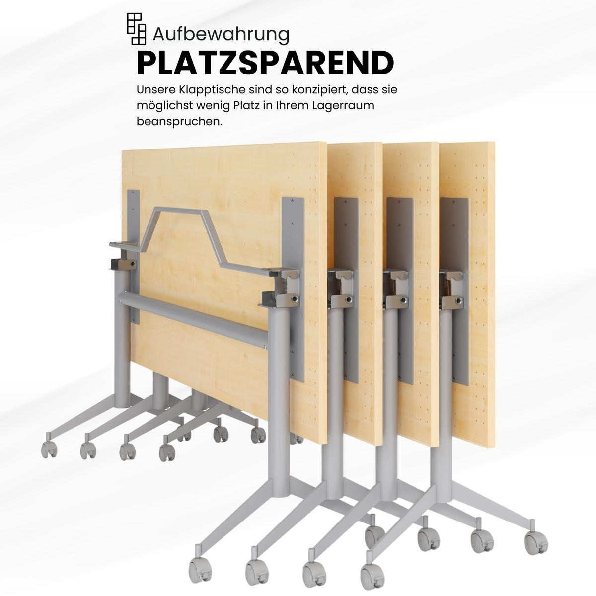 KLAPPTISCH fahrbar KF 80/160/75 cm in Weiß - Weiß, Holzwerkstoff (80/160/75cm) - bümö
