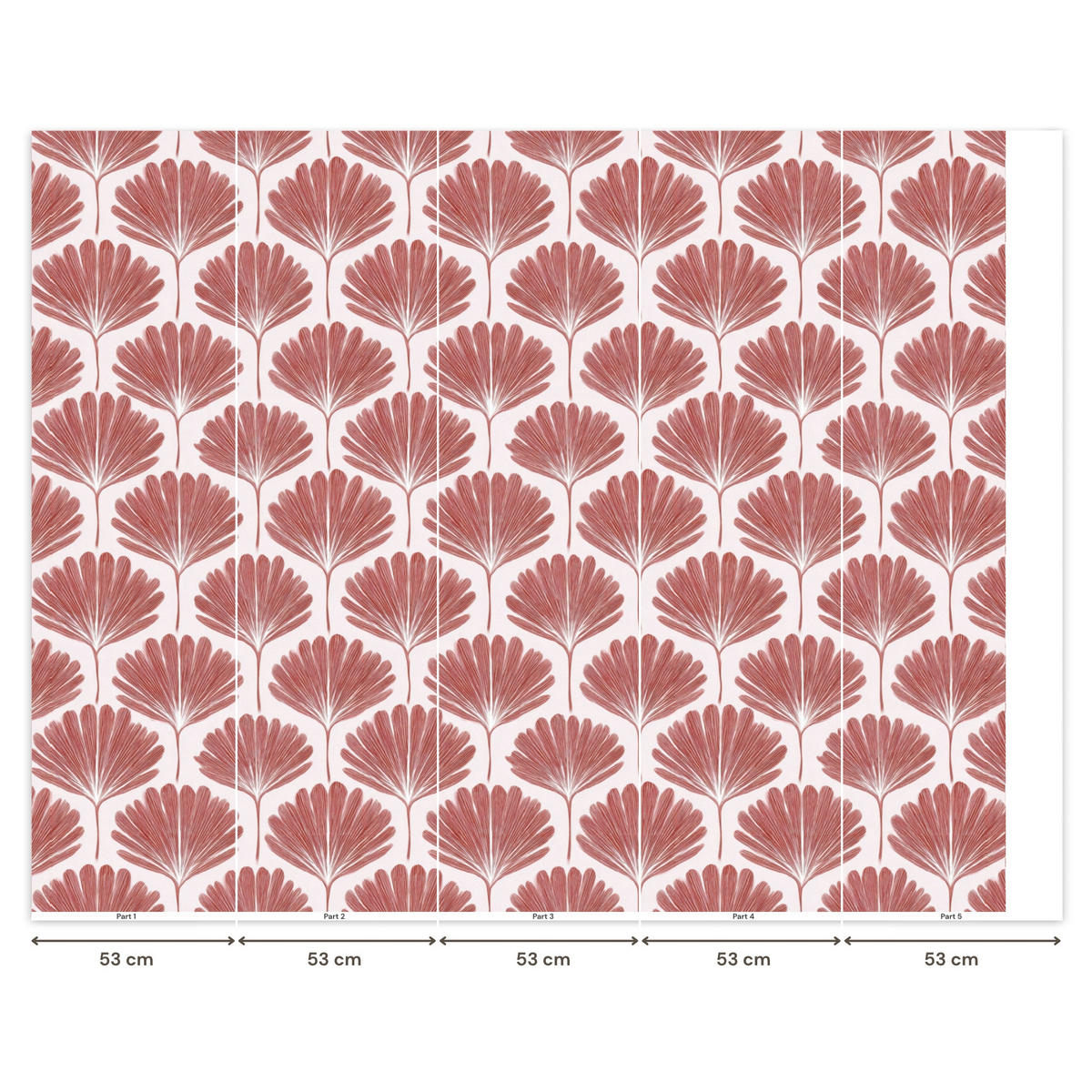 TAPETE - Fächer - Motiv - Terra - 260x220 cm - Rotbraun, Papier (260/220cm) - OnlyWow