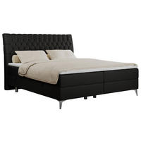 BOXBETT MILEN 180/200 Schwarz Kunstleder - H4 - Schwarz, Holz/Textil (180/200cm) - MKS