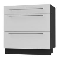 SCHUBLADENUNTERSCHRANK Kvantum D3A/80 80 / 50 / 82cm - Schwarz/Weiß, Holz/Holzwerkstoff (80/82/50cm) - Feldmann-Wohnen