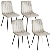 JEDILNI STOL bež Kalispell - črna/bež, tekstil (45/88/62cm) - Beliani