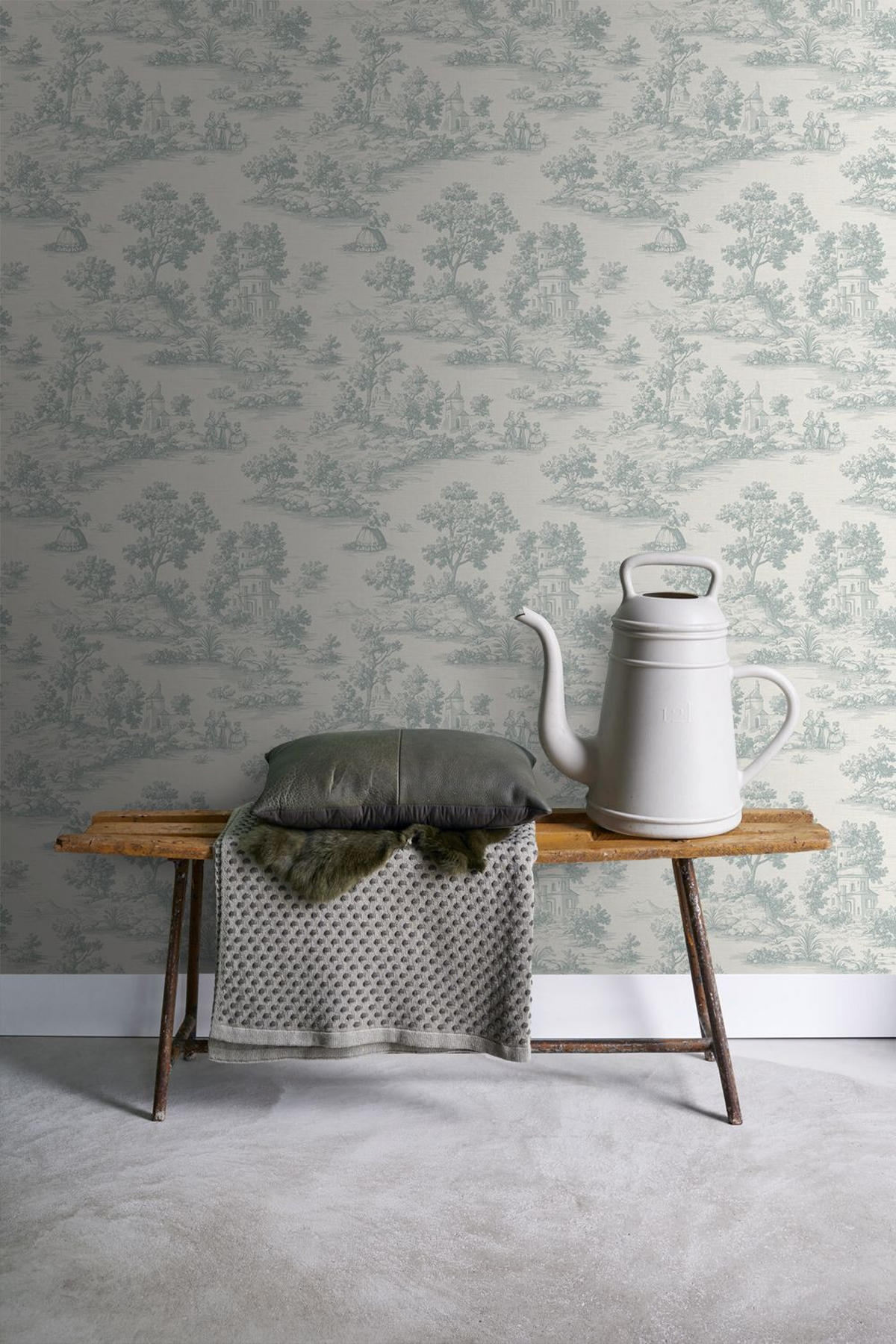 TAPETE Toile de Jouy 53 cm x 10 m - Blau, Papier (53/1000cm) - Sanders & Sanders