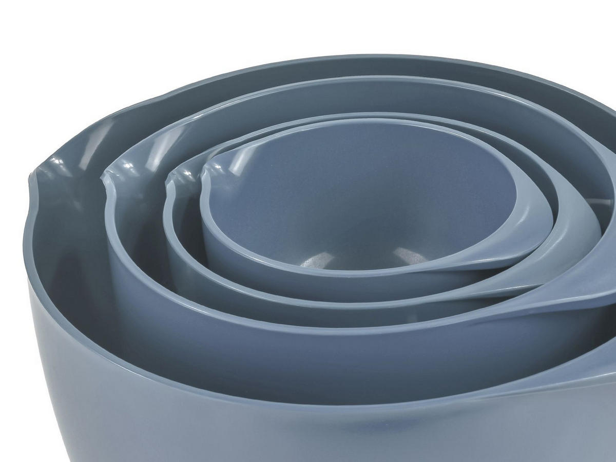 RÜHRSCHÜSSEL-SET Margrethe New grau blau (4tlg) - Blaugrau, Kunststoff (21/15cm) - Rosti