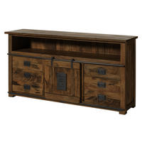 SIDEBOARD Mango 180x45x90 braun lackiert RAILWAY #467 - Braun, Holz (180/90/45cm) - Massivmoebel24