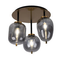 DECKENLEUCHTE Metall Glas Grau Rauchoptik - Grau, Glas (46/46/36cm) - Globo Lighting