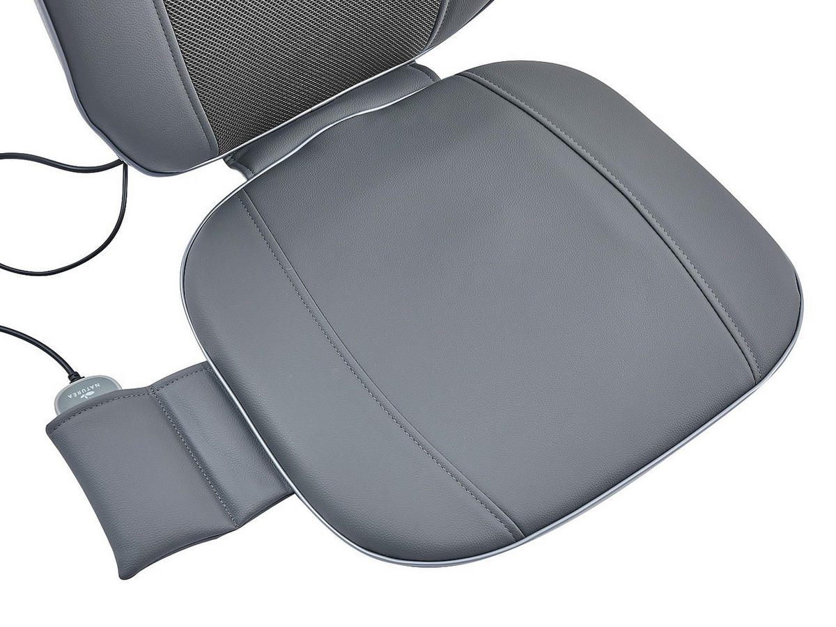 SHIATSU-MASSAGESITZ in grauem Kunstleder - APASIA - Grau, Leder (48/68/44cm) - Vente-Unique