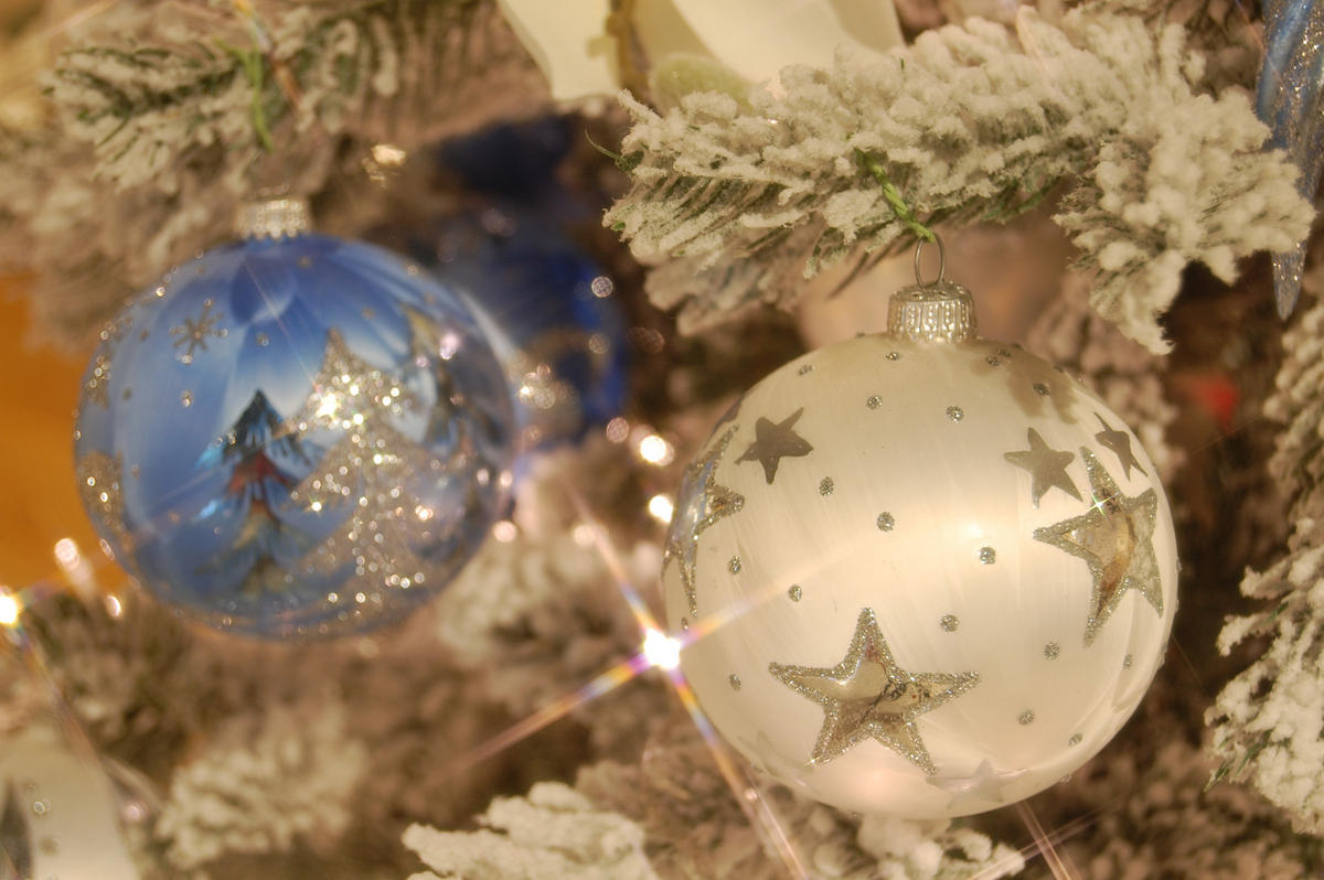 CHRISTBAUMKUGELN Set Winterzauber Silberfarbig 8cm (Glas / 9 Stk.) - Silberfarben, Glas (8/8/8cm) - Krebs Glas Lauscha