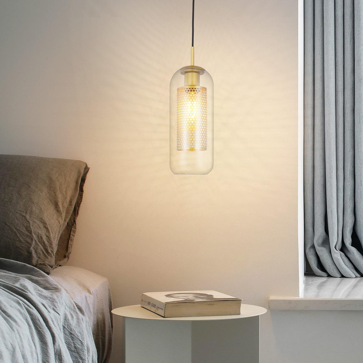 PENDELLEUCHTE Luna 13/13/160 cm - Transparent, Metall (13/13/160cm) - ZMH