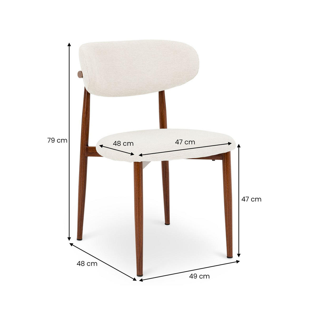 ESSZIMMERSTUHL ACOSTA 2er-Set weiß - Weiß, Textil (49/79/48cm) - IDIMEX