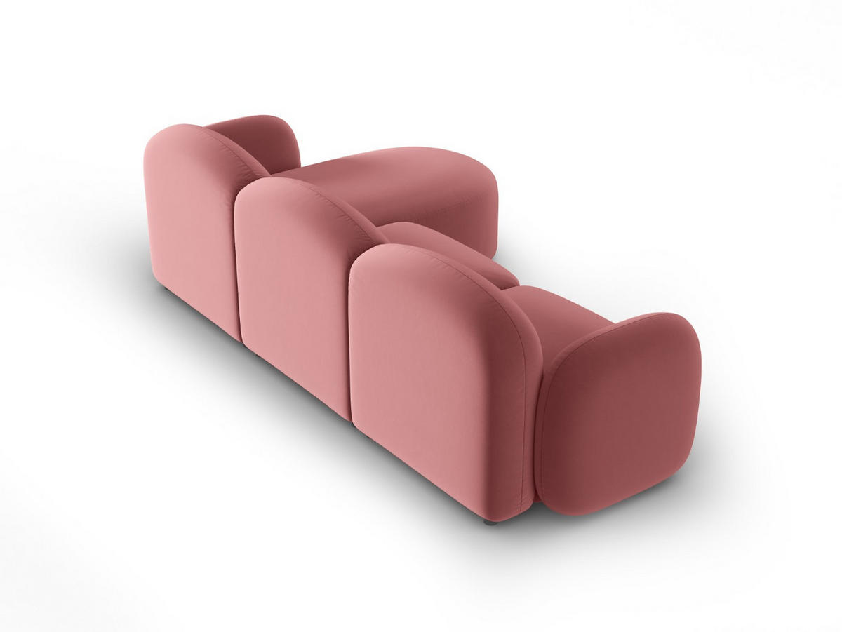 ECKSOFA links Blair aus Samt lachs 4 Sitzplätze - Pink, Textil (155/272cm) - Micadoni