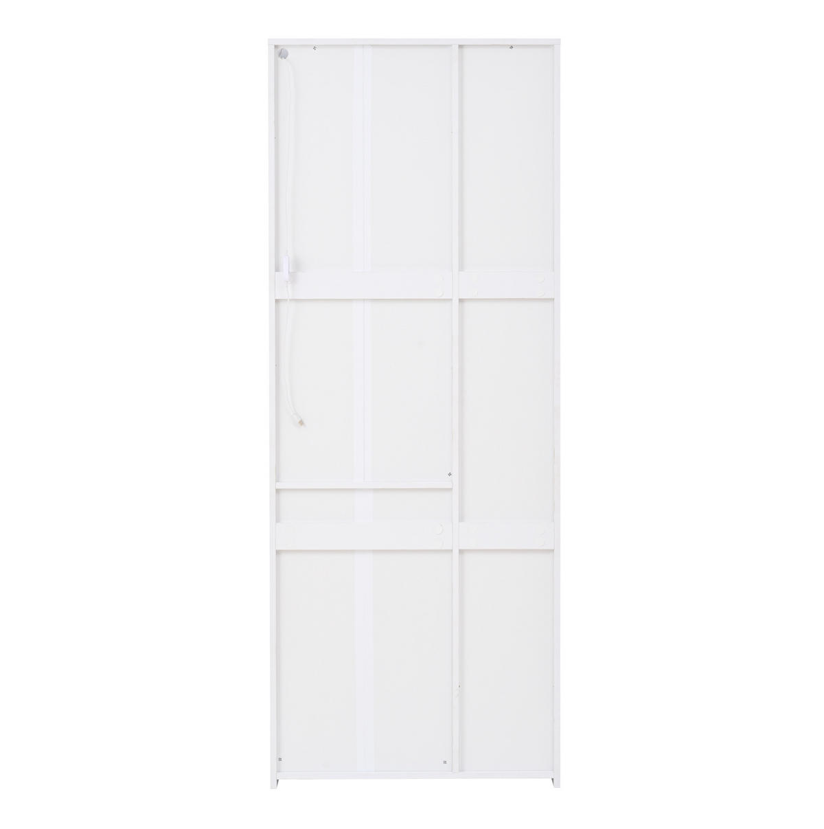VITRINE 70/35/180 cm in Weiß mit LED-Beleuchtung und Schublade - Weiß, Holzwerkstoff (70/180/35cm) - Flora Grace