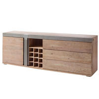 SIDEBOARD Akazie 215x45x75 beige lackiert Amsterdam #129 - Beige, Holz (215/75/45cm) - Massivmoebel24