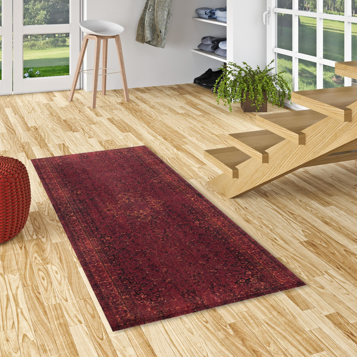 KÜCHENLÄUFER TEPPICH TRENDY ORIENT BORDÜRE - Rot, Textil (60/150cm) - Pergamon