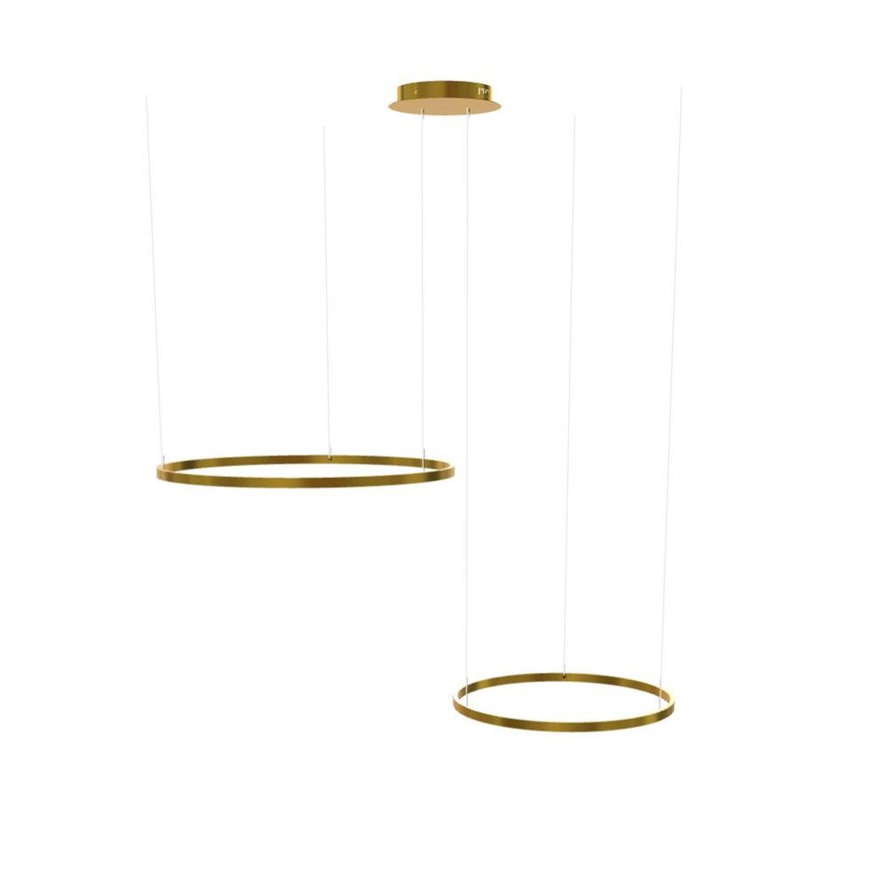 LED-HÄNGELEUCHTE 2er Ring Gold Ø 80 | 60cm - Goldfarben, Metall (1.3/80/3.3cm) - s.luce