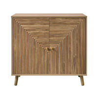 SIDEBOARD 2 Türen in Lamellenoptik in L-Form Eden 80/39/75 cm - Eschefarben, Holzwerkstoff (39/75/47cm) - Calicosy