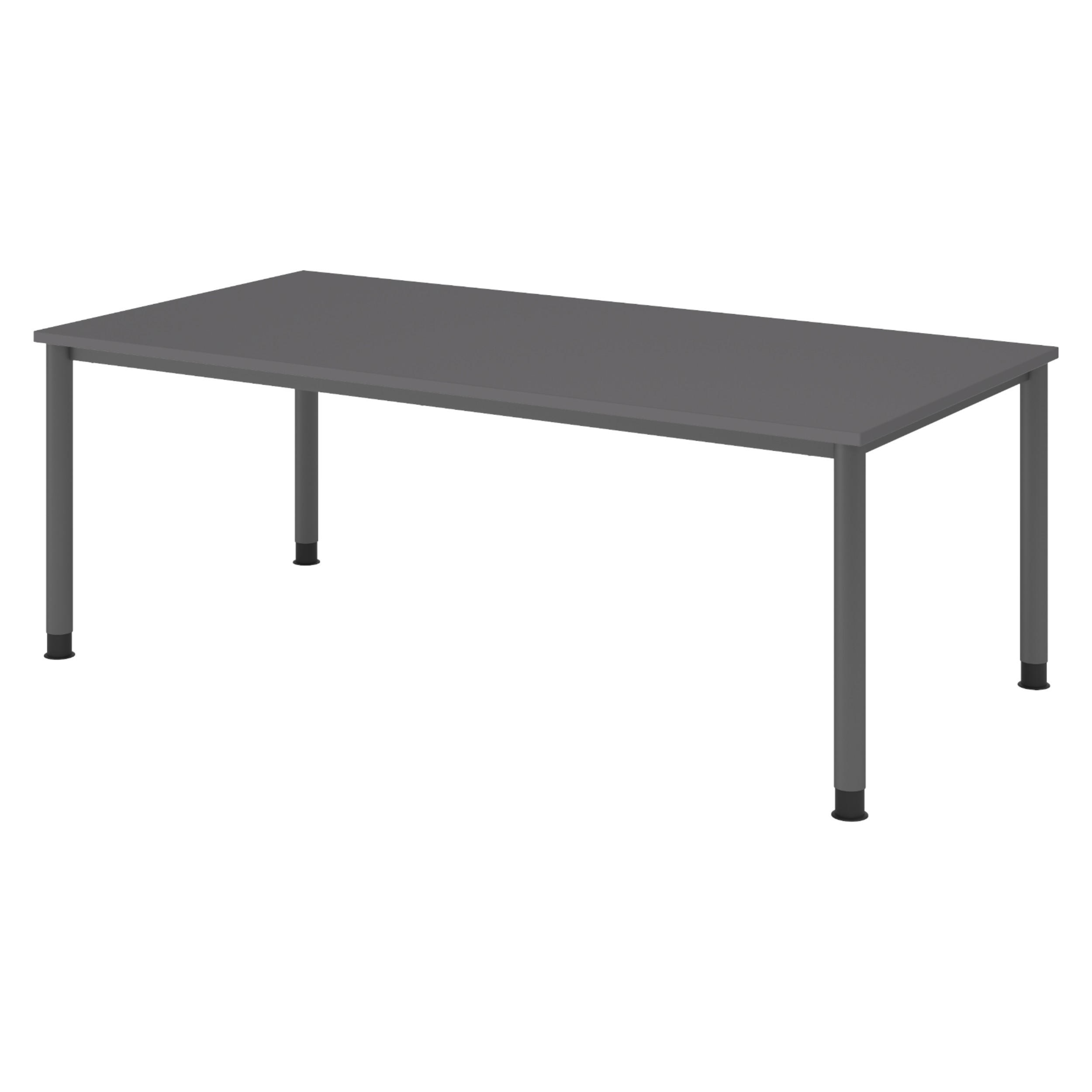 SCHREIBTISCH Serie-H Gestell: Graphit 100/200/74 cm in Graphitfarben - Graphitfarben, Holzwerkstoff (100/200/74cm) - bümö