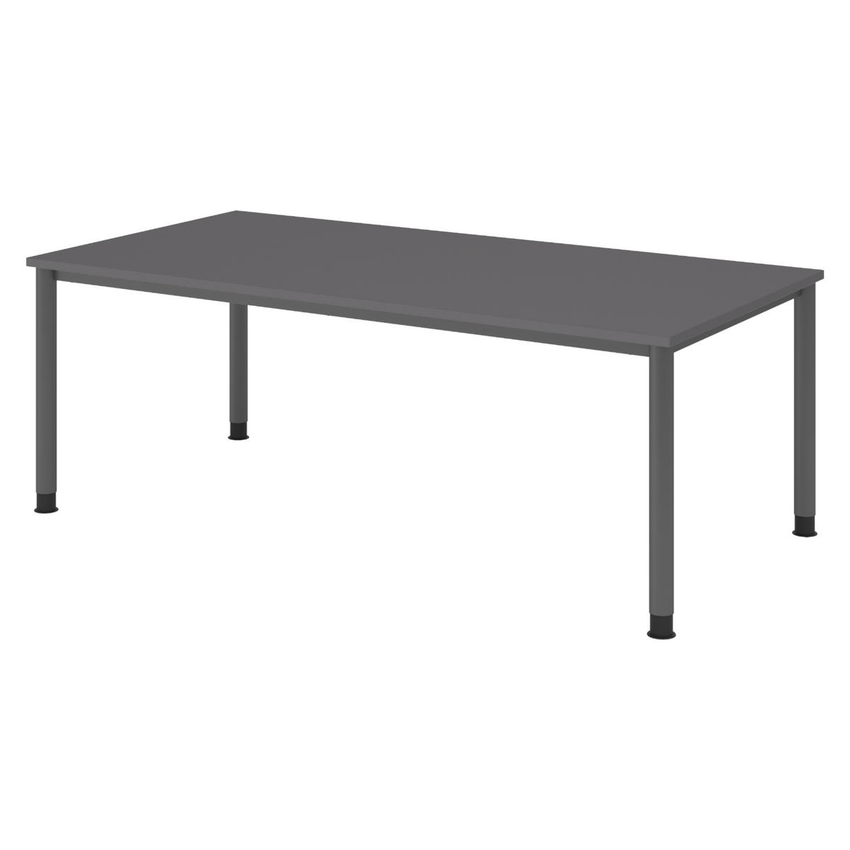 SCHREIBTISCH Serie-H Gestell: Graphit 100/200/74 cm in Graphitfarben - Graphitfarben, Holzwerkstoff (100/200/74cm) - bümö
