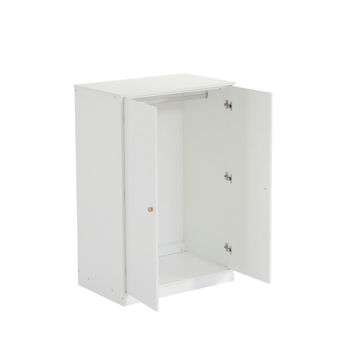 KLEIDERSCHRANK 2-türig 80/50/120 cm in Weiß mit Kleiderstange - Weiß, Holz (80/120/50cm) - BEAOK