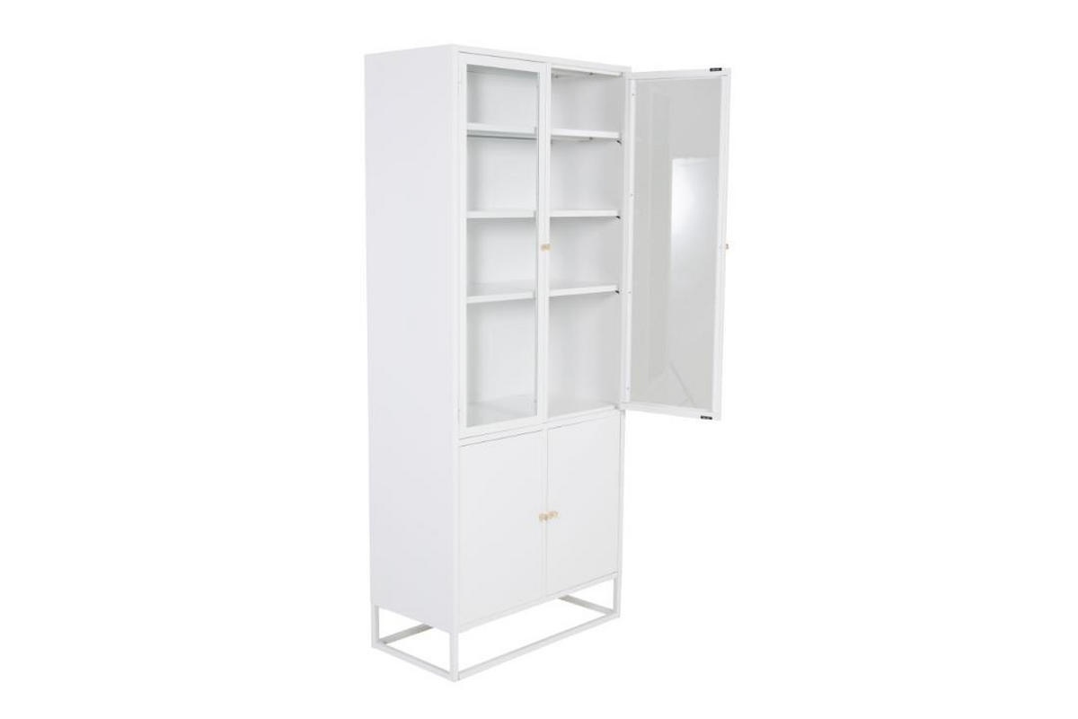 VITRINENSCHRANK, Bakal, Weiß, Stahl, 80 x 41 x 190 cm - Weiß, Metall (80/190/41cm) - ebuy24