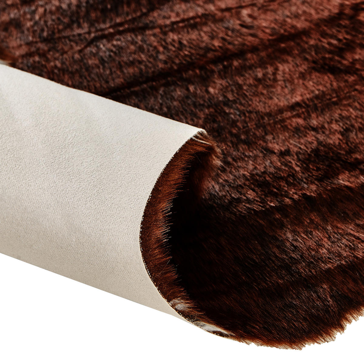 KUNSTFELL-TEPPICH Bogong 170/130 cm - Dunkelbraun/Braun, Kunststoff (130/170cm) - Beliani