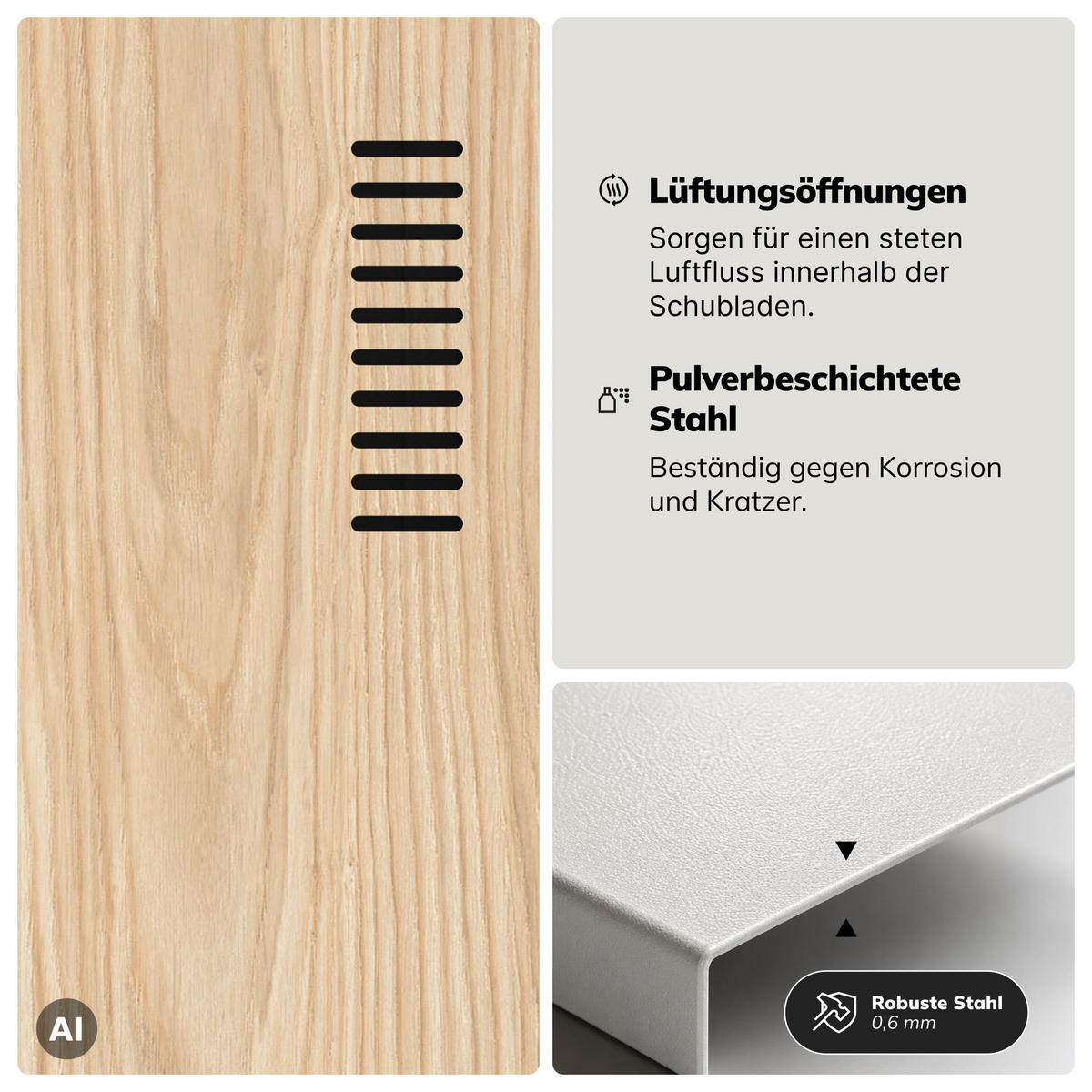 KLEIDERSCHRANK Typ L JULIA 185x80x45 cm - Grau/Sonoma Eiche, Metall (80/185/45cm) - Jan Nowak