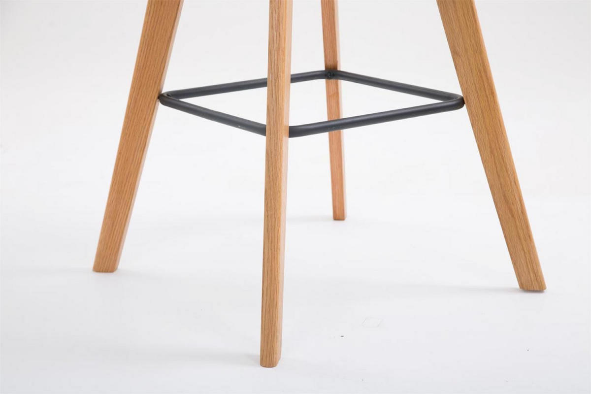 BARHOCKER Stoff braun - Eukalyptusholzfarben/Braun, Holz/Textil (48/112/56cm) - CLP