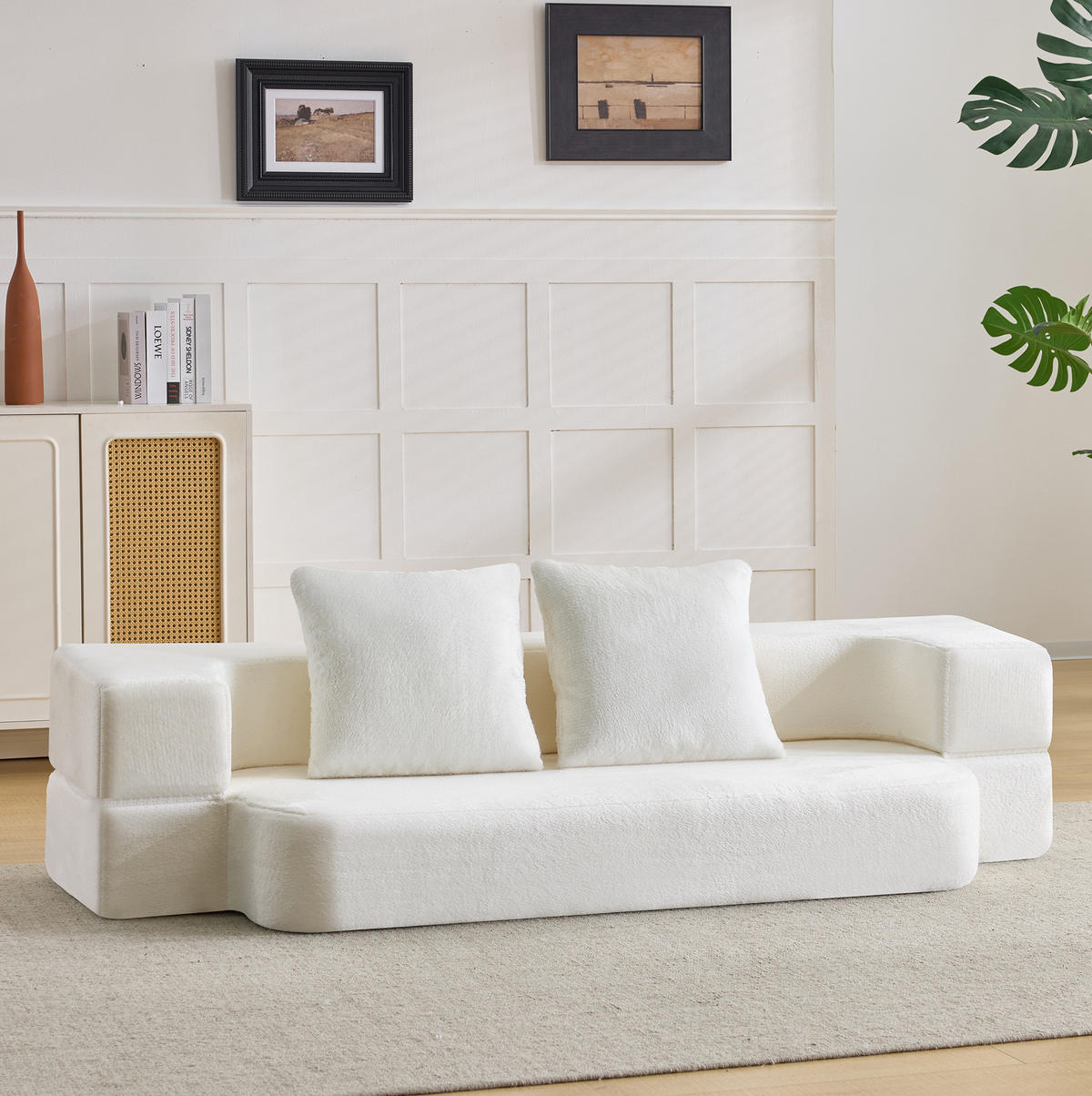 SCHLAFSOFA klappbar White 2-Sitzer - Weiß, Kunststoff (52/48/190cm) - Meubliv