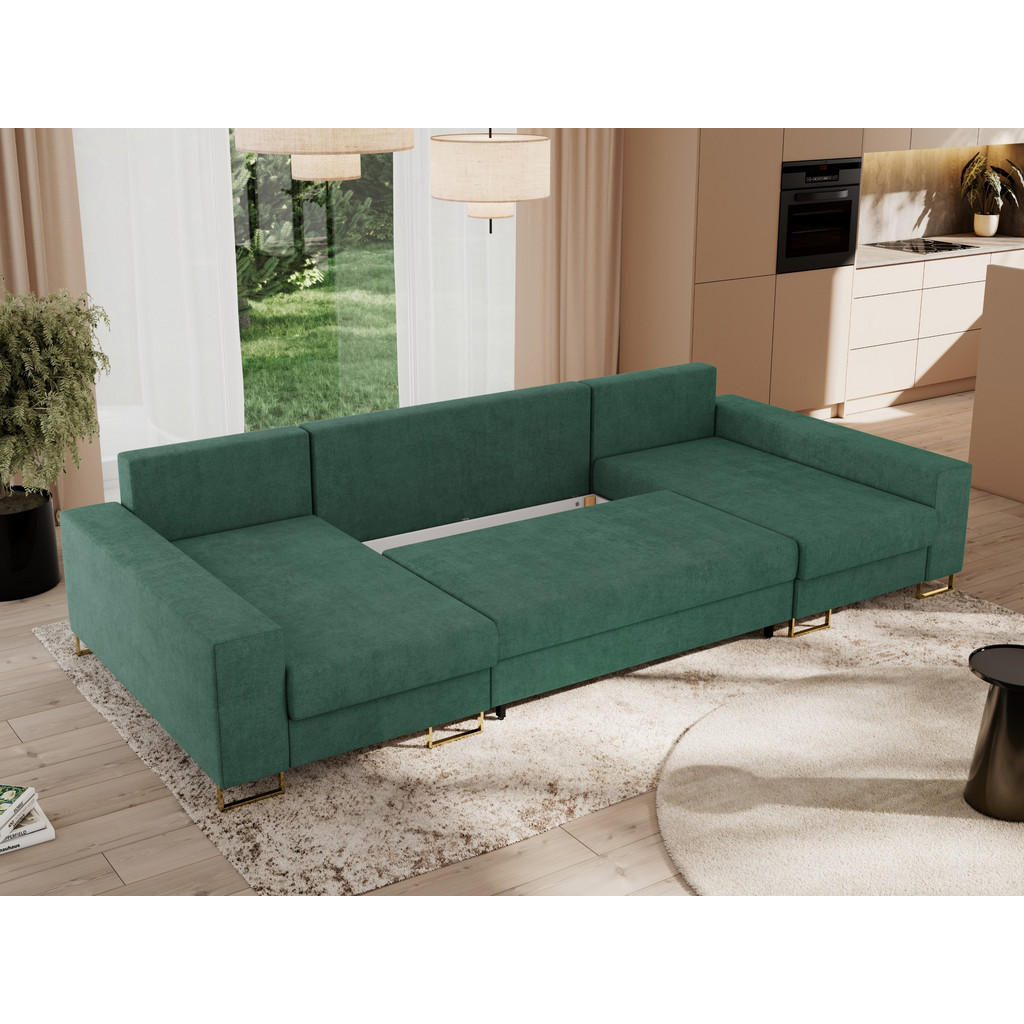 Thumbnail - MKS Wohnlandschaft, Grün, Textil, 5-Sitzer, U-Form, 312x85x138 cm, Wohnzimmer, Sofas & Couches, Wohnlandschaften, Wohnla...