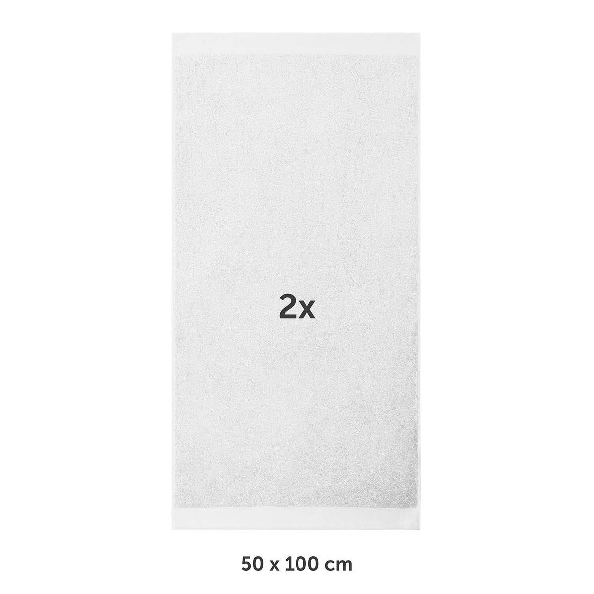 HANDTUCH 2er-Set, 2x Handtuch 50/100 cm, Weiß - Weiß, Textil (50/100cm) - Blumtal