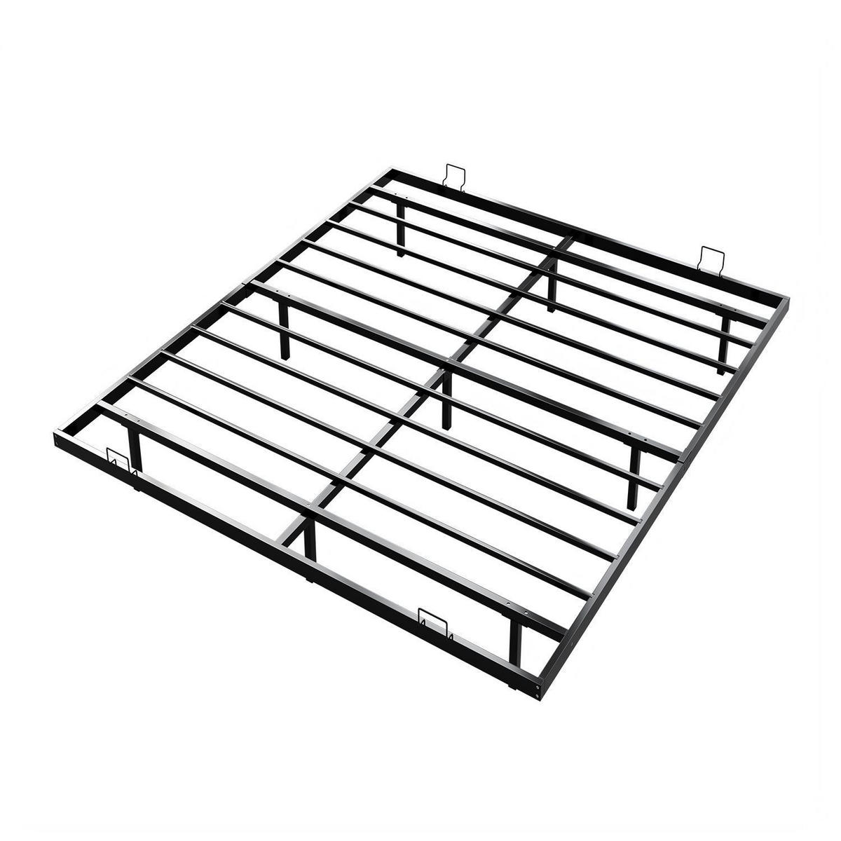 METALLBETT Palamos 180x200 cm mit LED und Matratze - Schwarz, Metall (180/200cm) - Juskys