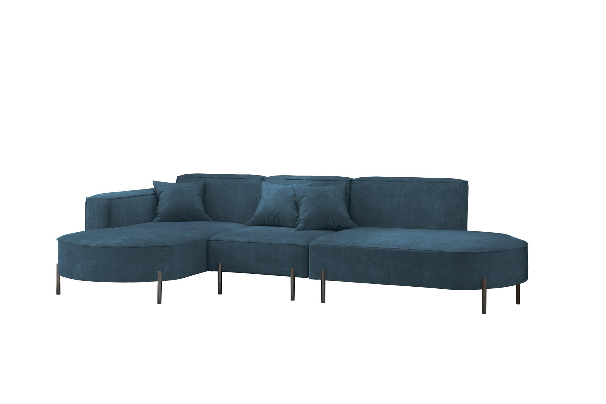 ECKSOFA Valencia - Blau, Holzwerkstoff/Textil (321/165cm) - Fun Möbel